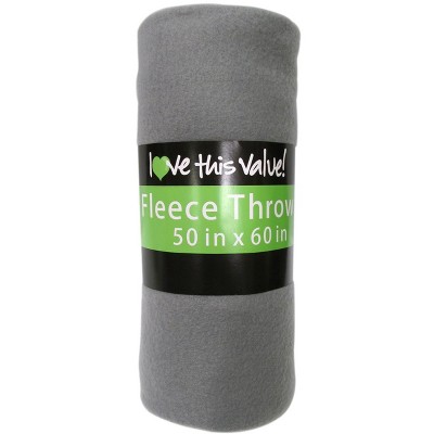 Gray Twin Fleece Throw Blanket for Pets and Baby