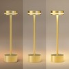 ONEWISH 2-Pack Gold Cordless LED Table Lamp – Portable Touch-Control Light, Rechargeable Holiday Gift for Friends & Family - 4 of 4