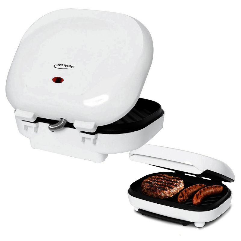 Brentwood Electric Contact Grill 2 Slice Capacity in White, 1 of 6