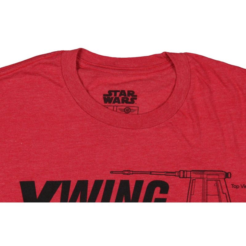 Star Wars Men's X-Wing Fighter T-70 Statistics T-Shirt Adult, 3 of 4
