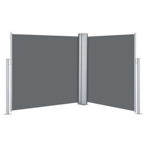 Gray Retractable Side Awning Anthracite 47.2"x236.2" - 1 of 4