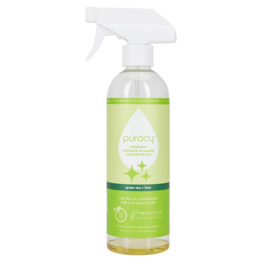 Puracy Everyday Surface Cleaner - Just Add Water - Green Tea & Lime - 0.5 fl oz (Filled 16 oz)