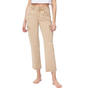 Women's Monica High Rise Straight Cargo Jeans - FLYING MONKEY - 1 of 4