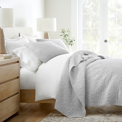 Stripes Floral and Diamonds Quilted Coverlet Set With Shams - Becky Cameron