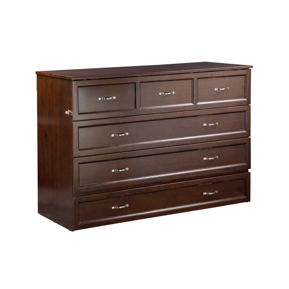 Photos - Bed AFI Queen Deerfield Murphy  Chest with Charging Station Walnut - : Space-Saving Design, No Box Spring Needed 