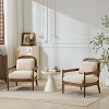 Sapphtopaz 2pc Accent Chair Rattan Backrest Sofa Lounge Chair, Solid Wood Frame Living Room Chair, Comfy Chair Arm Chair Furniture for Living Room - 2 of 4