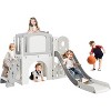 Activity Center with Slide–Multi-Functional Indoor and Outdoor Playground Playset,Includes Climber,Stairs,Crawl Tunnel,Basketball Hoop,and Telescope - 2 of 4
