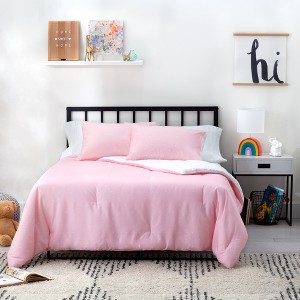 Gulches Pink Polka Dot Summer Quilt - California King, Reversible Microfiber Comforter - 1 of 4