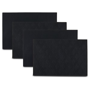 Dainty Home Basel Reversible Premium Vegan Leather 12" x 18" Rectangular Placemats Set of 4 - 1 of 2