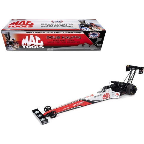 NHRA TFD Top Fuel Dragster Doug Kalitta MAC Tools Red White 2023 NHRA Top Fuel Champion 1 24 Diecast Model by Auto World