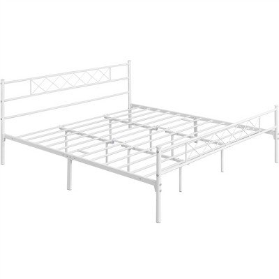 Yaheetech Simple Metal Bed Frame With Headboard&footboard Slatted Bed ...