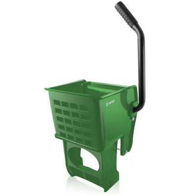 Flat mopping bucket & side-press wringer green