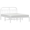 vidaXL 12" White Queen Metal Bed Frame with Headboard No Mattress - 4 of 4