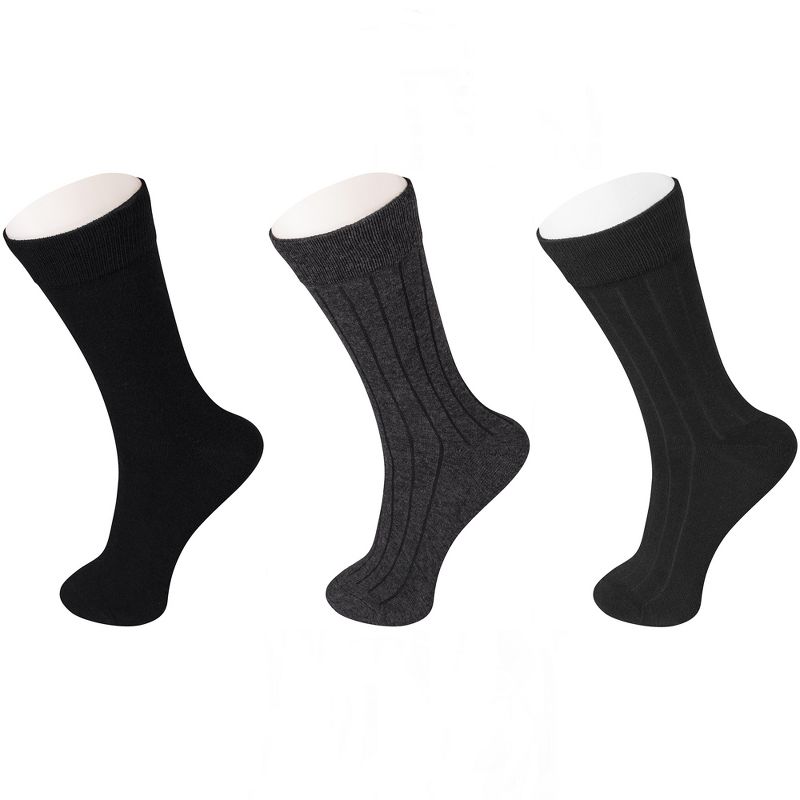 Hammer Anvil Mens Dress Socks 12 Pack Classic Cotton Crew Socks Solid Pattern Argyle Set, 2 of 6
