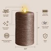 LumiPur 3.5"x7" Signature Natural Glow Flickering Flameless LED Wax Pillar Candle Cocoa Brown - 4 of 4