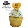 Towson University Tigers Heart Love Cupcake Picks Toppers Decoration Set of 6 - 3 of 4