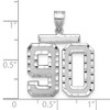 Black Bow Jewelry 14k White Gold, Varsity Collection, Large D/C Pendant, Number 90 - 2 of 3