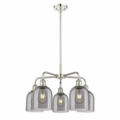 Bella - 5 Light Stem Hung Chandelier In Industrial Style-15 Inches Tall and 23.5 Inches Wide