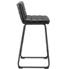 Zuo Modern Pago Barstool Set of 2 – 39" Black Faux Leather Art Deco Counter Chairs with Steel Frame - 4 of 4