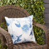 Saro Lifestyle Blossom Breeze Floral Outdoor Poly Filled Throw Pillow, 18"x18", Blue - 3 of 3