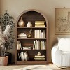 Vatros Small Black Bookcase Arched Bookshelf - 3 of 4