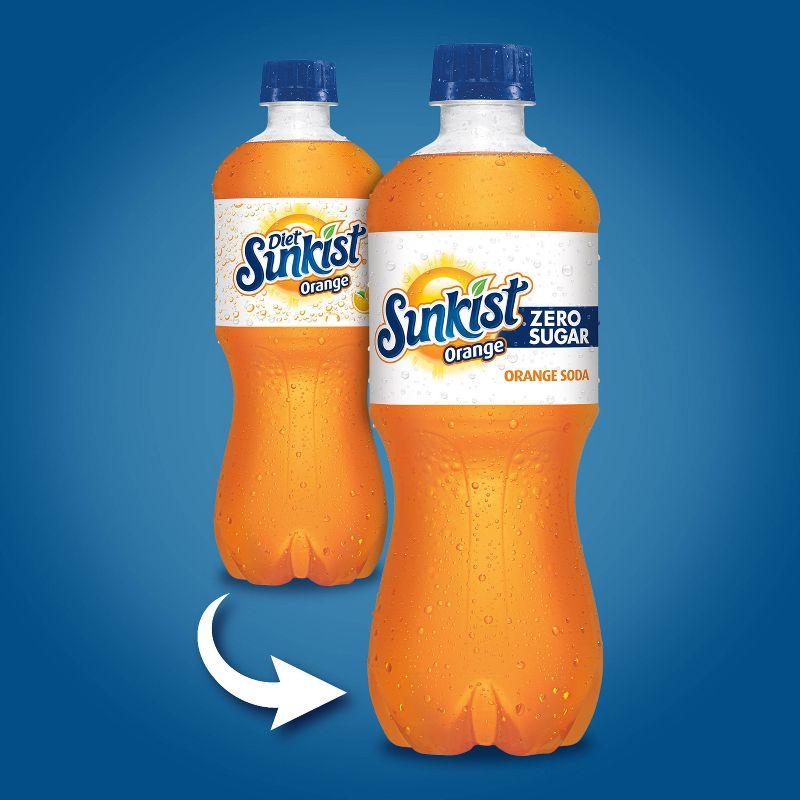 Sunkist Zero Sugar Orange Soda - 20 fl oz Bottles, 4 of 8