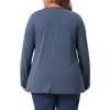 Women's Plus Size Pleated Crew Neck Long Sleeve Soft Casual Tunic T-Shirt - Agnes Orinda - 4 of 4
