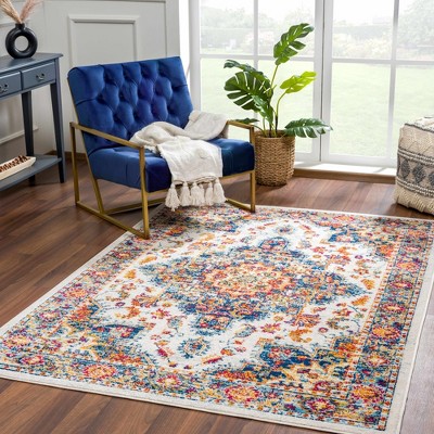 Hauteloom Istanbullu Blue & Orange Area Rug