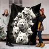 Cozy Samoyed Dog Pattern Flannel Car Blanket, All Season Pet Nap Throw for Vehicle Interior Accessories, Christmas Gift. - 2 of 4