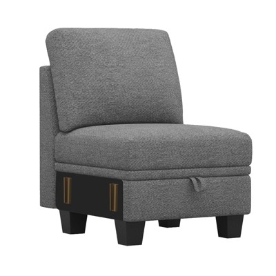 Belffin 22.8 Single Seat Module - Compact Chenille Sofa with Hidden Storage & Tool-Free Assembly