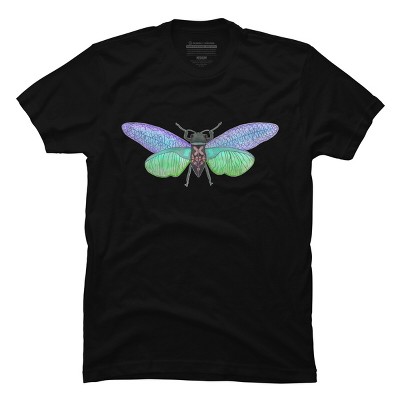 Men's Design By Humans Botanical Watercolor Cicada By MisoKnotty T-Shirt