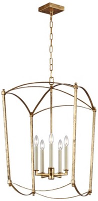 Generation Lighting Thayer 19 1/4" Gold Open Cage Lantern Chandelier