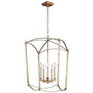 Generation Lighting Thayer 19 1/4" Gold Open Cage Lantern Chandelier - 1 of 3
