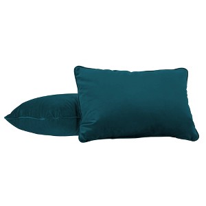 Factory Direct Partners Kids' Novelty Soft Density 24"x16" Lumbar Microfiber Pillow with Piping Peacock Green - 1 of 4