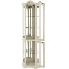 Gulches Lighted White Corner Curio Cabinet - Tempered Glass Display Cabinet with Carved Handles & Bulb Included for Home Decor - 3 of 4
