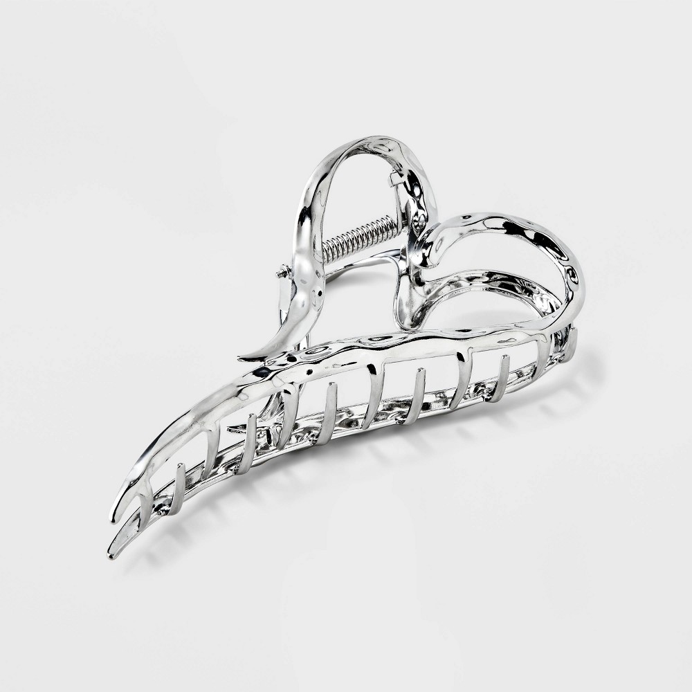 (10 pcs)Heart Claw Hair Clip - Wild Fable™ Silver