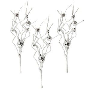 AuldHome Design Jingle Bell Greenery Picks, 3pc Set; Farmhouse Style Christmas Tree Swirl Sprays - 1 of 4