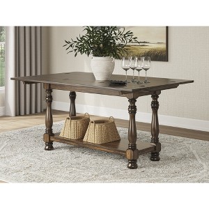Signature Design by Ashley Sturlayne Flip-Top Brown Sofa Table with a Drop-Leaf Design - 1 of 4