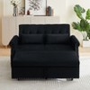 LOVMOR Artemax 55" Modern Shiny Velvet Convertible Loveseat Sleeper Sofa Couch w/ 2 Lumbar Pillows, Adjustable Pull-Out Bed and Removable Armrest - 2 of 4