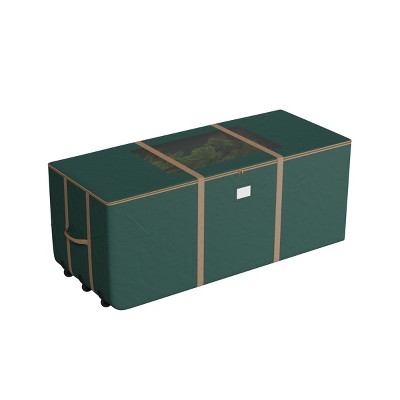 Hastings Home Rolling Canvas Christmas Tree Storage Bag for 9' Trees - Green With Gold Trim