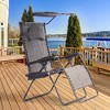 Tangkula Recling Zero Gravity Chair with Drink Tray & Sunshade, Gray - 2 of 4
