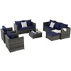 CAVINAS 6 Piece Patio Furniture Set, All Weather Patio Sectional Sofa Set with Glass Table, Cushions and Pillows, Light Gray - 4 of 4