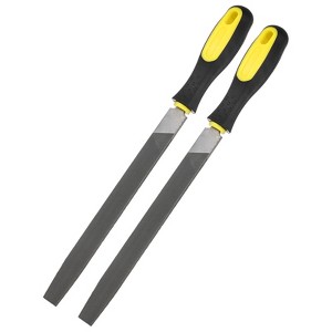 Unique Bargains Flat Metal File High Carbon Steel PVC Grip Handle Hand Files W PVC Grip - 1 of 4