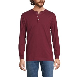 Lands' End Men's Super-T Long Sleeve Henley Shirt - 1 of 2
