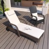 Outsunny Patio Wicker Chaise Lounge, PE Rattan Outdoor Lounge Chair with Cushion, Height Adjustable Backrest & Wheels - 3 of 4