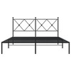 vidaXL Metal Double Bed Frame with Headboard - Black Steel, 81.5"x61.4"x35.6" for Mattress 59.1"x78.7" - Modern Bedroom Furniture - 3 of 4