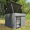 Rugged Ranch XL Dog House, Wooden Outdoor Kennel for Large Dogs with Hinged Roof, Weatherproof Shelter, Removable Floor, Black/Gray - 4 of 4