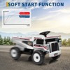 12V Ride-On Dump Truck w/Remote - Auto-Lift Bed, Shovel, LED Lights, Music (Ages 3-8, 66lbs) - 4 of 4