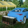 Folding Trailer Hitch Mount Cargo Carrier, 60 "x 24" x 6" Cargo Rack Rear Luggage Basket for Car Camping Black - 2 of 4