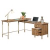 L-Shaped Coastal Desk with Full-Extension Drawer for Home Office - 3 of 4